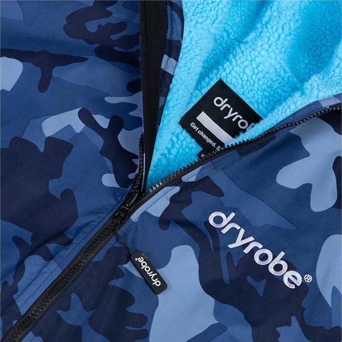 2024 Dryrobe Advance Junior Long Sleeve Changing Robe V3KSLSDA - Blue Camo / Blue